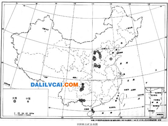 中国铝土矿储量分布图
