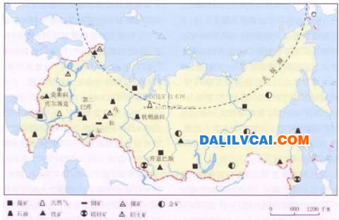 俄罗斯矿产资源分布图