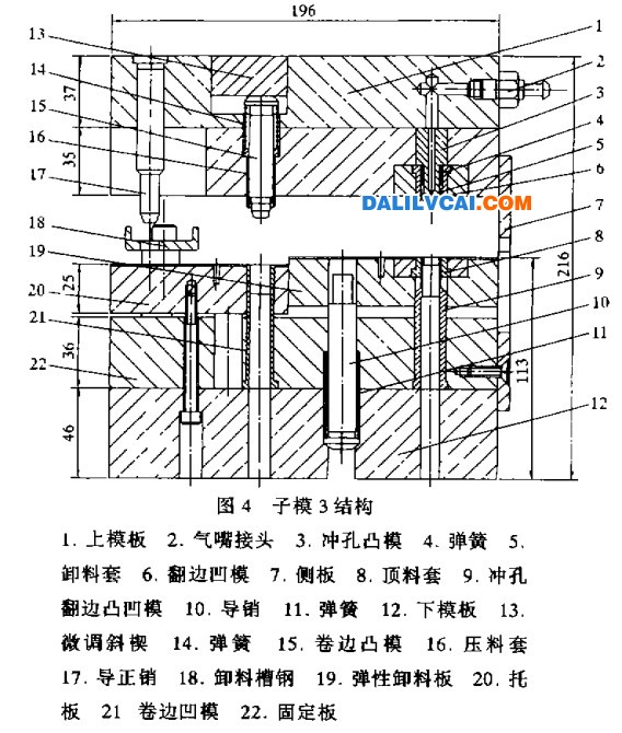 空调铝合金蒸发散热器翅片子模拉伸工序