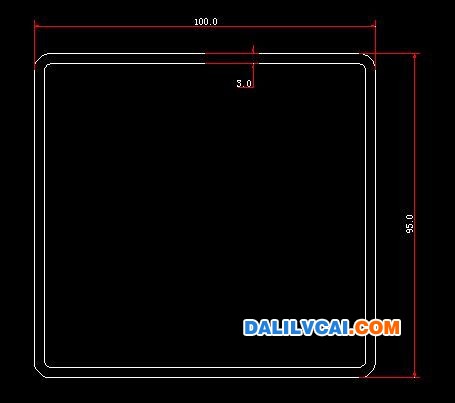 100mm*95mm的铝方管截面图
