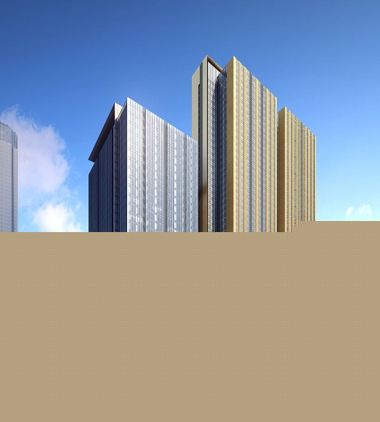 伟业铝材在升龙汇金中心写字楼幕墙效果图