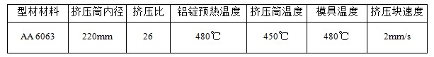 幕墙立柱铝型材挤压工艺参数表