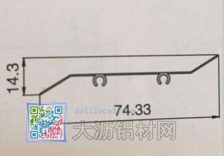 74mm宽百叶片铝型材