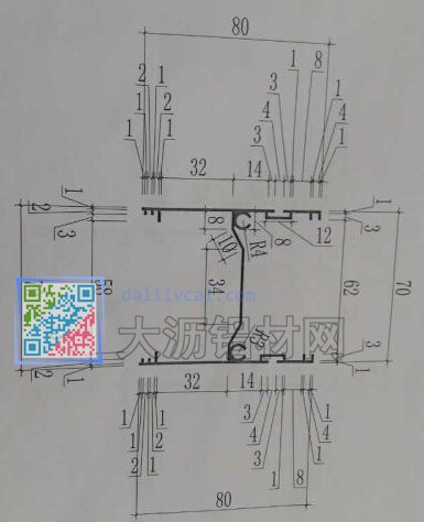 80mm*70MM装饰用铝材
