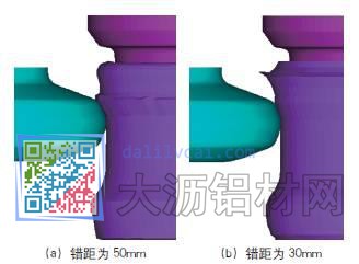 不同错距对铝车轮坯料成形的影响