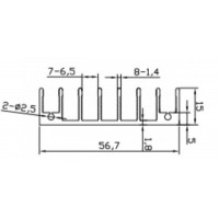 找56.7*15mm的梳形散热器铝材