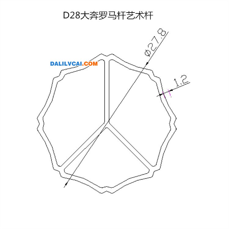 大奔型罗马杆窗帘杆D28