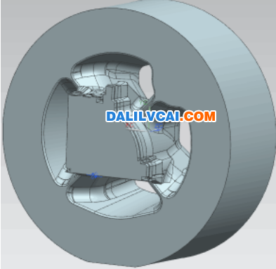 铝挤压模具设计3D模拟图