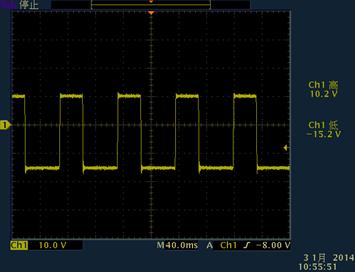 不对称交流方波,正频率15Hz,有效值10V,负频率10Hz,有效值15V